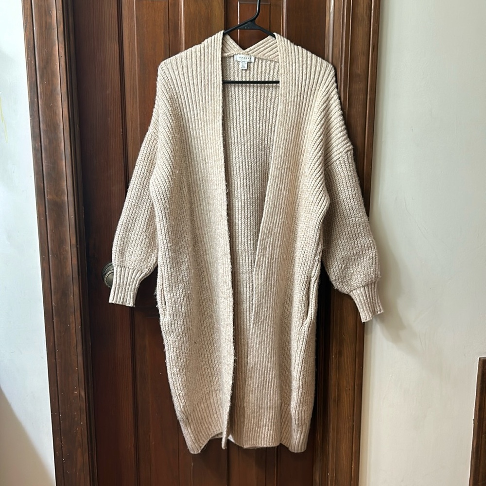 Oatmeal colored TopShop long sweater